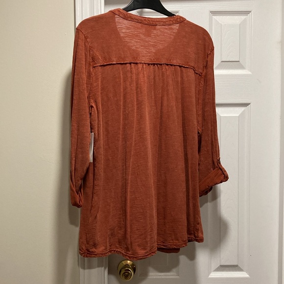 NWT - Style & Co Rust Bohemium Open Neck Top Decorative Beads & Crystals - Sz PM - Picture 6 of 16